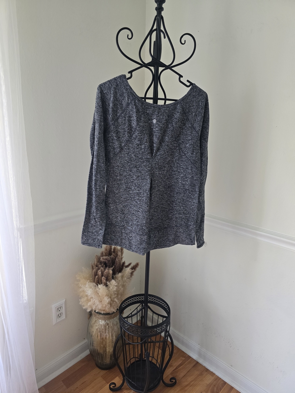 Zella Heathered Charcoal Gray Long Sleeve Pullover - Picture 5 of 6